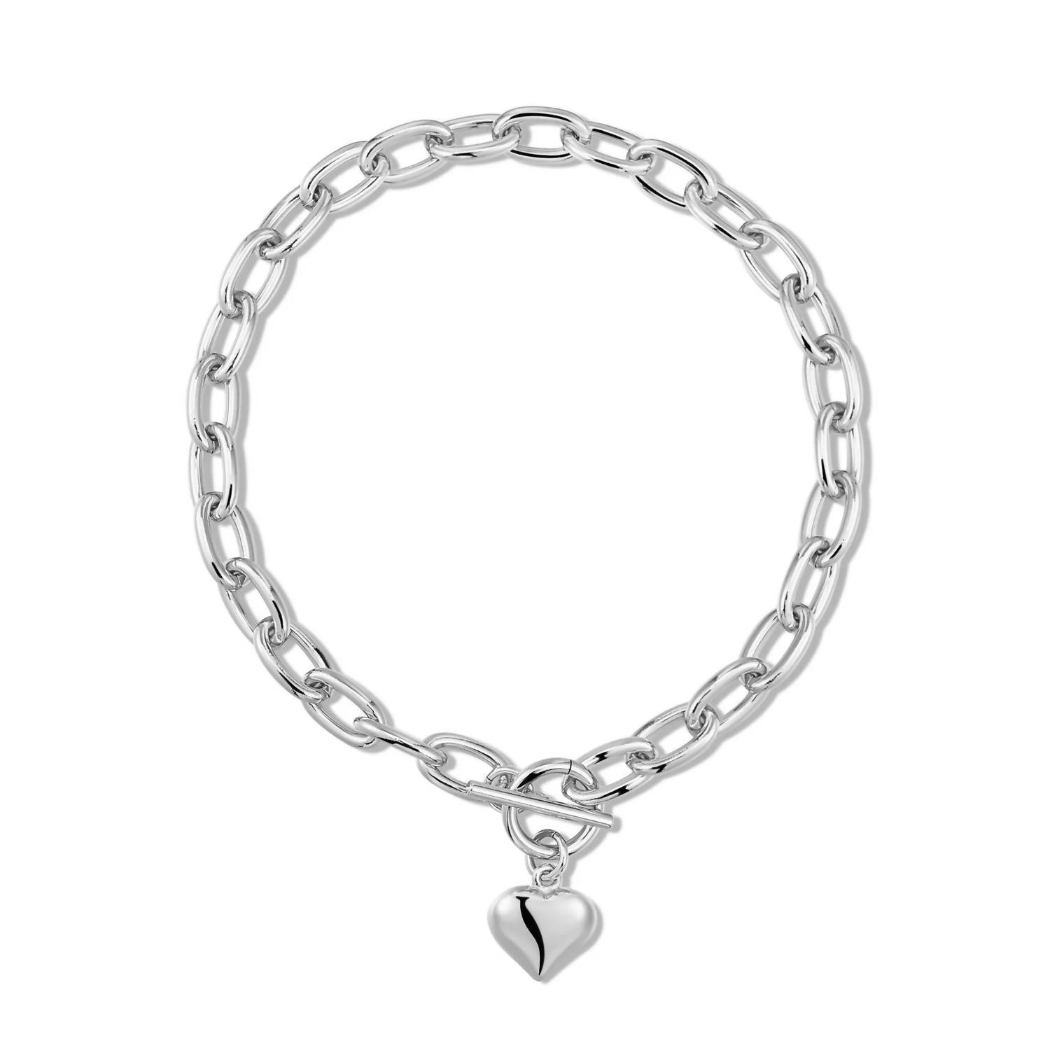 New Eklexic Women's Alana Puffy Heart Charm Necklace In Silver